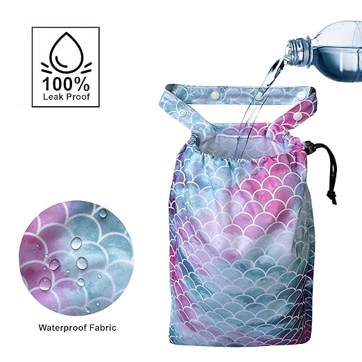 Cute Hanging Car Trash Garbage Bag 100% Leakproof Waterproof Multipurpose for Car Back Front Seat Console with Hanging Strap (Mermaid)