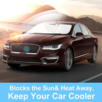TINGLU Sun Shade for Lincoln MKZ 2013-2020 Accessories Windshield Sun Shade Window Shade UV Rays Protection Sun Visor Cover with Steering Wheel Sunshade Storage Bag