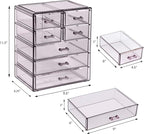 Sorbus Acrylic Makeup Organizer Set, 7-Drawer Vanity & Countertop Cosmetic Storage with Small & Wide Drawers, Purple Makeup S