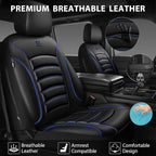 CAR PASS 3D Foam PU Leather Car Seat Covers, Universal Seat Covers Front 2 for Trucks SUV Sedan Automotive Seat Covers Armres