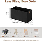 StorageWorks Long Narrow Storage Basket, Collapsible Fabric Storage Bins, Small Baskets for Organizing with PU Handle, Great 