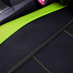 Flying Banner car seat Covers Protects Water Proof Faux Leather Carbon Fiber Fronts Fluorescence Green Black (Fluorescence Gr