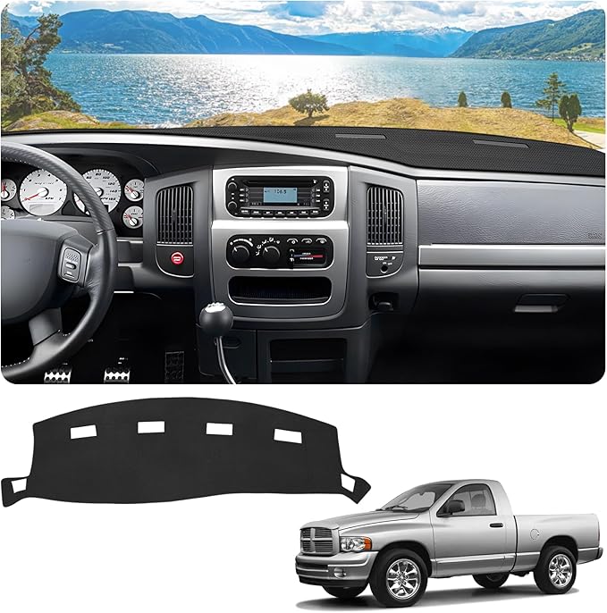 FIILINES Dash Cover for Dodge Ram 1500 2002-2005, Dodge Ram 2500 3500 2003-2005, Dashboard Mat Accessories Dash Cover Sunshad