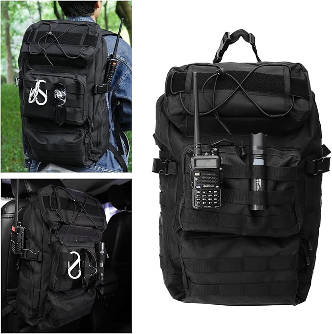 Universal Tactical Vehicle Back Seat Organizer Tactical Backpack with Multi-Pockets MOLLE Backpack