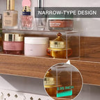 2 Pack Acrylic Medicine Cabinet Organizer, Narrow Bathroom Mirrior Cabinet Storage Shleves, Clear Acrylic Risers for Vanity, 