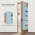 Univivi 6-Shelf Over Door Hanging Organizer Fabric Baby Door Storage with 5 Large Pockets and 3 Small PVC Pockets Wall Mount 