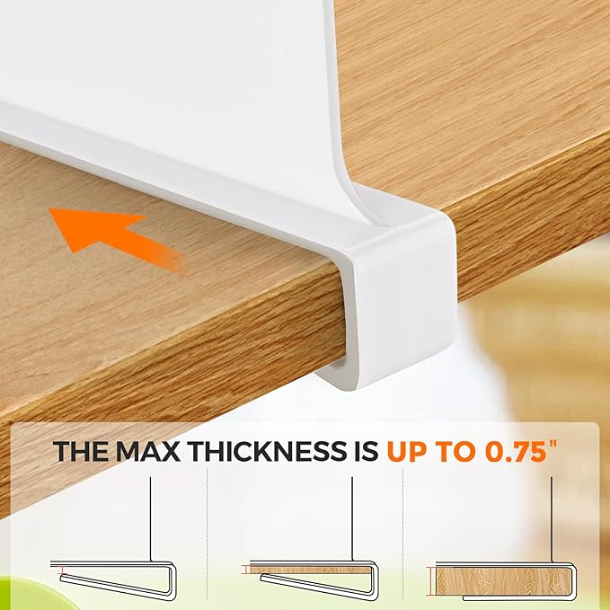 JOY DECOR 6 Pack Acrylic White Shelf Dividers for Closets Organizer and Storage Adjustable Vertical Wood Shelf Closet Separat