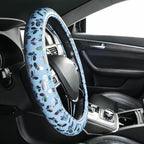 CAR-GRAND Shining Butterfly Leather Steering Wheel Cover, Universal 14.5-15 Inch Anti-Slip Odorless Colorful Car Wheel Protec