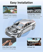 360° Dash Cam Front and Rear Inside, 4 Channel Dash Camera for Cars FHD 1080Px4, Built-in Wi-Fi, 3.16” IPS Screen, WDR Night 