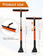 BFONS 41" Ice Scrapers for Car Windshieldand Extendable Snow Brush with Foam Grip and 360° Pivoting Brush Head for Christmas Car Auto Truck SUV
