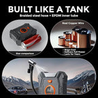 Cordless Tire Inflator Portable Air Compressor 100PSI with Auto Shut-Off, Built-In Cord & Hose Storage, 3-Meter Copper Power Cord, LED Light for Car Motorcycle Bike Ball