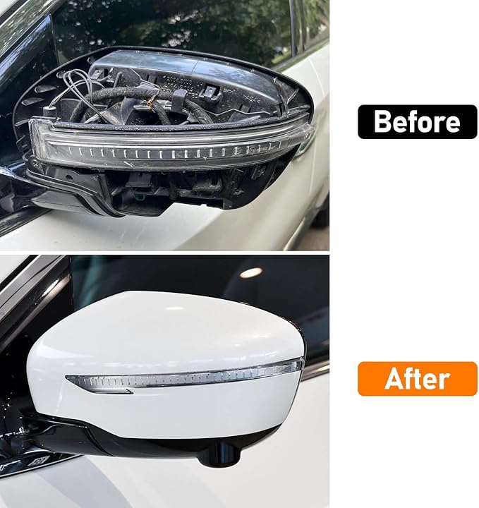 Moonlinks Compatible with Nissan Rogue 2014-2020/Murano 2015-2024/Pathfinder 2017-2020 Left Driver Mirror Cover Replacement, White Left Side Clip-on Mirror Cap Replaces for 96374-4BA0A