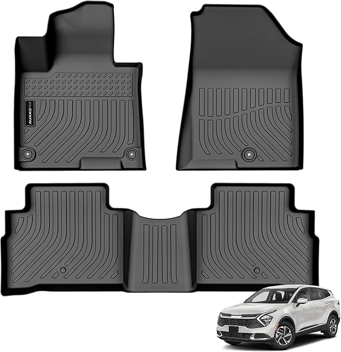 Auxko All Weather Floor Mats Fit for Kia Sportage Gasoline 2023 2024 2025 2026 TPE Rubber Liners Accessories All Season Guard Odorless Floor Mats