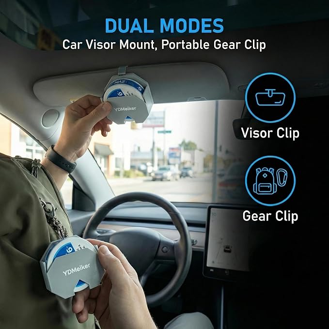 Pouch Can Holster for Car & Belt Fits Zyn Can Tins, Holster Clip to Belt or Car Sun Visor, Keychain for Can - Silver