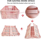 20L Foldable Crates, 4Pack Plastic Baskets for Home and Office,Plastic Folding baskets,Collapsible Crates for Chrismas Gifts,
