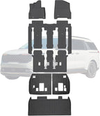 Floor Liners & Backrest Mat for 2025 2026 KIA Carnival Hybrid Version 8 Seat (Not Fit Pure Fuel),TPE All Weather Protection Car Floor Mats with Trunk Mat Covering The Backrest