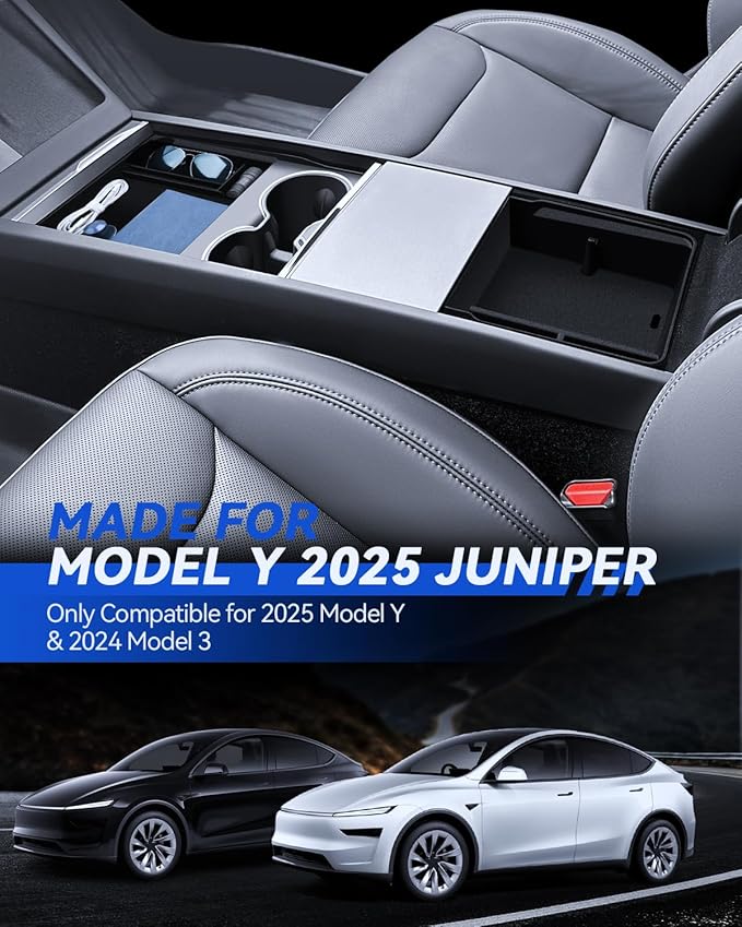 for Model 3 Center Console Organizer Armrest Tray Middle Storage Box Insert Container Durable ABS Plastic Accessories 2024 2025