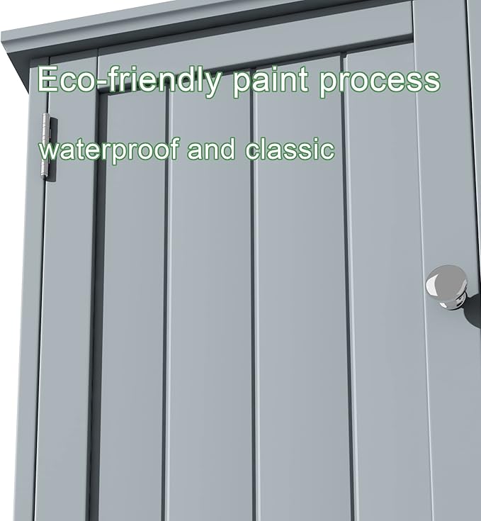 ChooChoo Bathroom Cabinet Wall Mounted 2-Door with 3 Open Shelves, Wooden Medicine Cabinets with Adjustable Shelf, Space Save