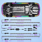 ‌Glowlendra RGB-IC Smart Underglow Lights Kit for Cars, 6PCs Waterproof LED Strip Lights with APP Remote Control, 16 Million Colors Music Sync DIY Modes for SUVs Trucks