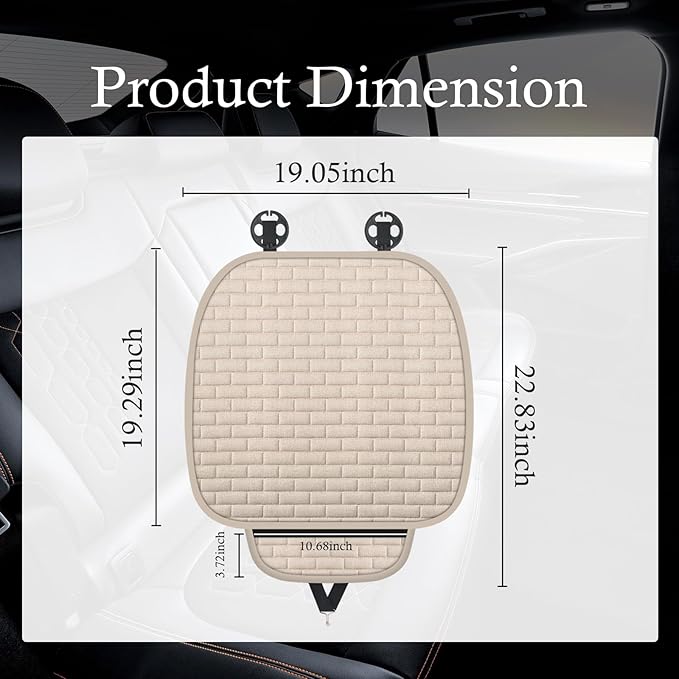 Car Back Seat Cover,Non-Slip & Breathable Bench Seat Cover with Side Pockets for Car Storage & Protecting Interiors,Universal
