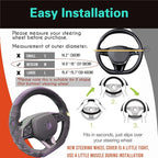 PINCTROT D Shaped 14.5-15 Inch Steering Wheel Cover Great Grip with 3D Honeycomb Anti-Slip Design, Flat Bottom 14.5-15 Inch (Purple)