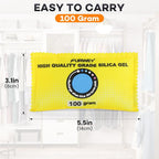 100g (12 Packs) Rechargeable Desiccant Packs for Storage, Color Indicating Silica Gel Desiccant Packets, Moisture absorbers