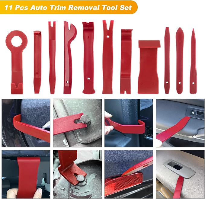 GOOACC 19Pcs Trim Removal Tool Set Panel Fastener Clips Removal Automotive Plastic Upholstery Pliers Removal Install Removal 
