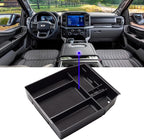 2024 2025 F150 Console Tray Center Console Organizer Tray for 2025 2022 2023 2024 Ford F150 Raptor Center Armrest Storage Box for Ford F150 2022 Accessories Armrest Storage Box((See Picture 2 & 3))