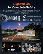 70mai 4K Dash Cam Front and Interior, 4K HDR Dash Camera with F1.55 Aperture, Wi-Fi 6, 24H Parking Surveillance, GPS, Loop Re