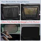 Car Window Shades, [2025 Updated] 2 Pack Car Sun Shade for Baby, Double Layer & Fully Open, Magnetic Back Window Curtain, Sun Shade Covers Privacy Screen
