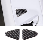 Seat Belt Adjuster Base Panel Cover Compatible with Tesla Model 3 Highlander 2023+, Car Safety Belt Buckle Panel Decor Frame, Seat Belt Warp Cover, Carbon Fiber (Black)