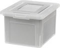 IRIS USA File Box, Plastic File Boxes With Lids, Document Organizer for Letter/Legal File, Document Box, Storage Bin For Hang