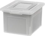 IRIS USA File Box, Plastic File Boxes With Lids, Document Organizer for Letter/Legal File, Document Box, Storage Bin For Hang