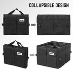 DNA Motoring Trunk Organizer for Car, 60L Large Capacity Foldable Trunk Organizer, Multi Compartment Car Trunk Organizer