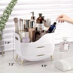 Makeup Organizer for Vanity, Large Capacity Skincare Cosmetic Organizer Countertop with 2 Drawers, Cosmetic Display Cases Mak