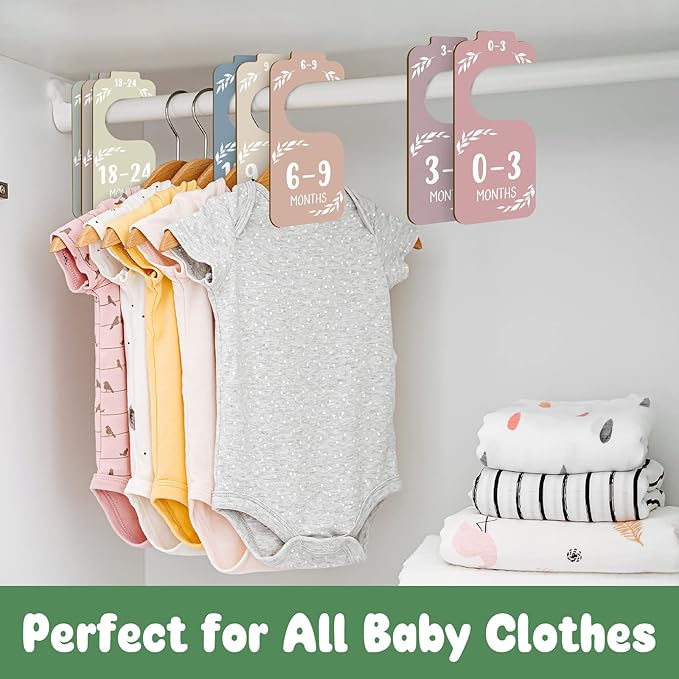 Wooden Baby Closet Dividers for Baby Clothes Organizer,Colorful Baby Closet Organizer For Nursery Decor,Baby Clothes Dividers