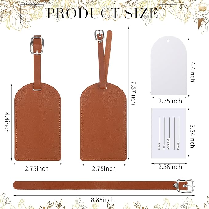 Amylove 48 Sets Leather Luggage Tags Bulk Wedding Favors Luggage Tags for Guests Bridal Gifts Wedding Bridal Shower Gift PU L