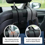 Car Seat Headrest Hooks for Purses and Bags, 2 Pack Car Seat Back Organizer Storage Hook, Car Purse Holder Between Seats Hanger, Headrest Back Seat Handbags Hook Hanging Accessories, Grey