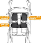 Floor Mats for Toyota Corolla 2003 2004 2005 2006-2008(NOT for with Rear Seat Vents), 2007 Corolla Floor Mats, Custom Fit TPE Corolla Mats Accessories, 1st & 2nd Rows All Weather Protection