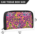 Car Tissue Holder Car Visor Organizer Tissue Box Holder for Car Sun Visor Organizer with Car Vehicle Accessories Essentials Interior for Women Men Colorful Leopard Print Pink
