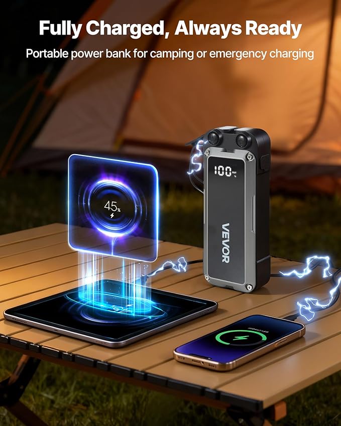VEVOR Jump Starter, 4000A Peak, Car Jumper Starter Battery Pack, 12V Portable Lithium Battery Booster, Jump Box Power Bank