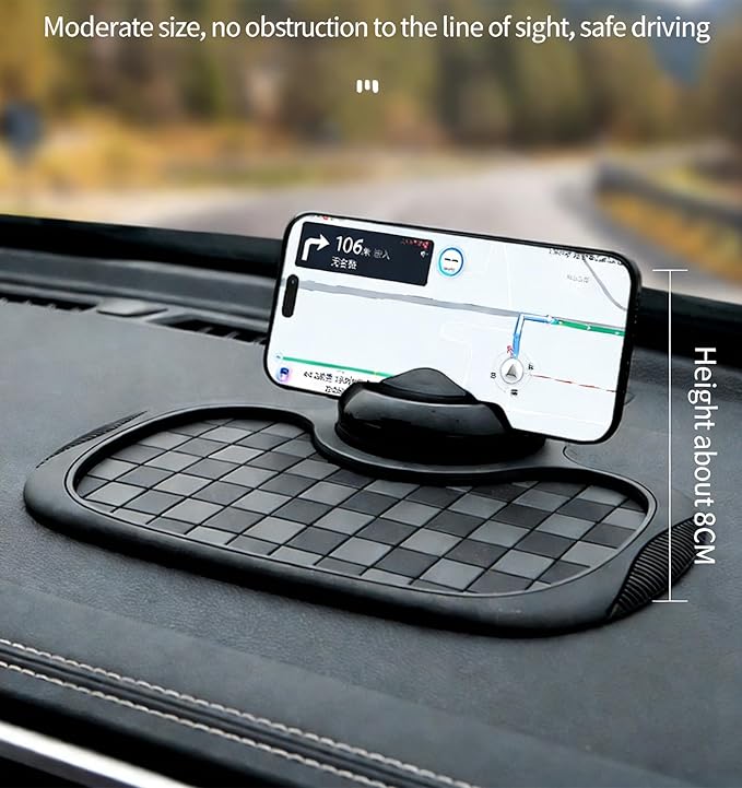 Multifunctional Car Dashboard Anti-Slip Mat with Phone Holder and Parking Number Display, Heat Resistant PVC Non-Slip Pad for