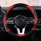 HighnessHwoo Car Steering Wheel Covers for Women Girl Padded Carbon Fiber PU Leather Cute Cartoon Auto Interior Accessories f
