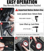 AVID POWER 12V Tire Inflator Portable Air Compressor, Portable Car Air Pump w/Display Gauge and LED Light, Air Pump for Car Tires, Bike, Motorcycle, Compact, Lightweight (Red)