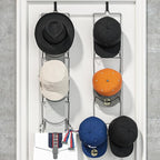 LINFIDITE 10 Pack Hat Rack Hanger Holder Organizer Flexible Multi Hook Wall Mounted Over Door Baseball Cap Display Storage Ra