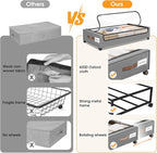Under Bed Storage with Wheels 1Pack Underbed Storage with Clear Window&Label Under Bed Drawers Large Capacity Rolling Under B