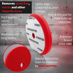 MENZERNA 6 Inch Polishing Pad Heavy Cut for Scratch Repair I Body Repair and Detailing Pads with Safety Edge & Velcro Attachment I Washable & Long Lasting I Thin Pad with Hole for Anti Heat Build-Up