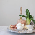 Creative Co-Op Scandinavian Round Marble Lazy Susan, Multicolor