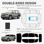 KMF 8pcs Thicken Full Sun Shades for Chevy Tahoe 2015-2020 Accessories, Chevrolet Car Window Covers Sunshade for Windshield Side Rear, UV Block and Privacy Blackout for Car Camping Outdoor