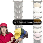 jontell Ball Cap Holder-1 Pack/Up to 14 Caps-Hat Organizer for Baseball Caps Display, Macrame Hat Rack for Wall, Boho Handmad